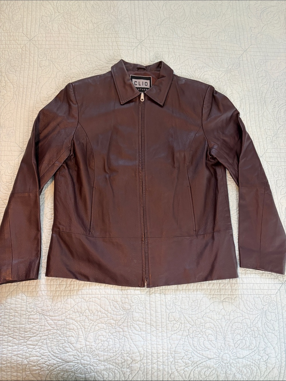 Clio Women's Leather Zip Jacket